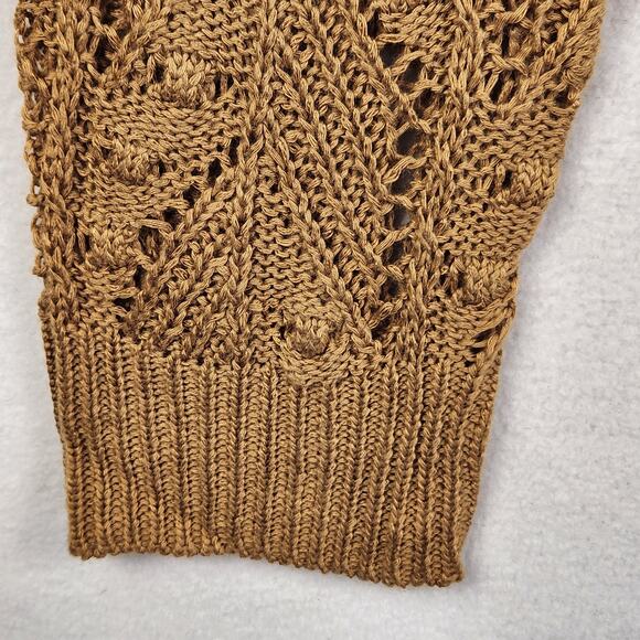 143 Story by Line Up Open Knit Pullover Sweater Women’s SZ M Camel Button Detail - Picture 6 of 14